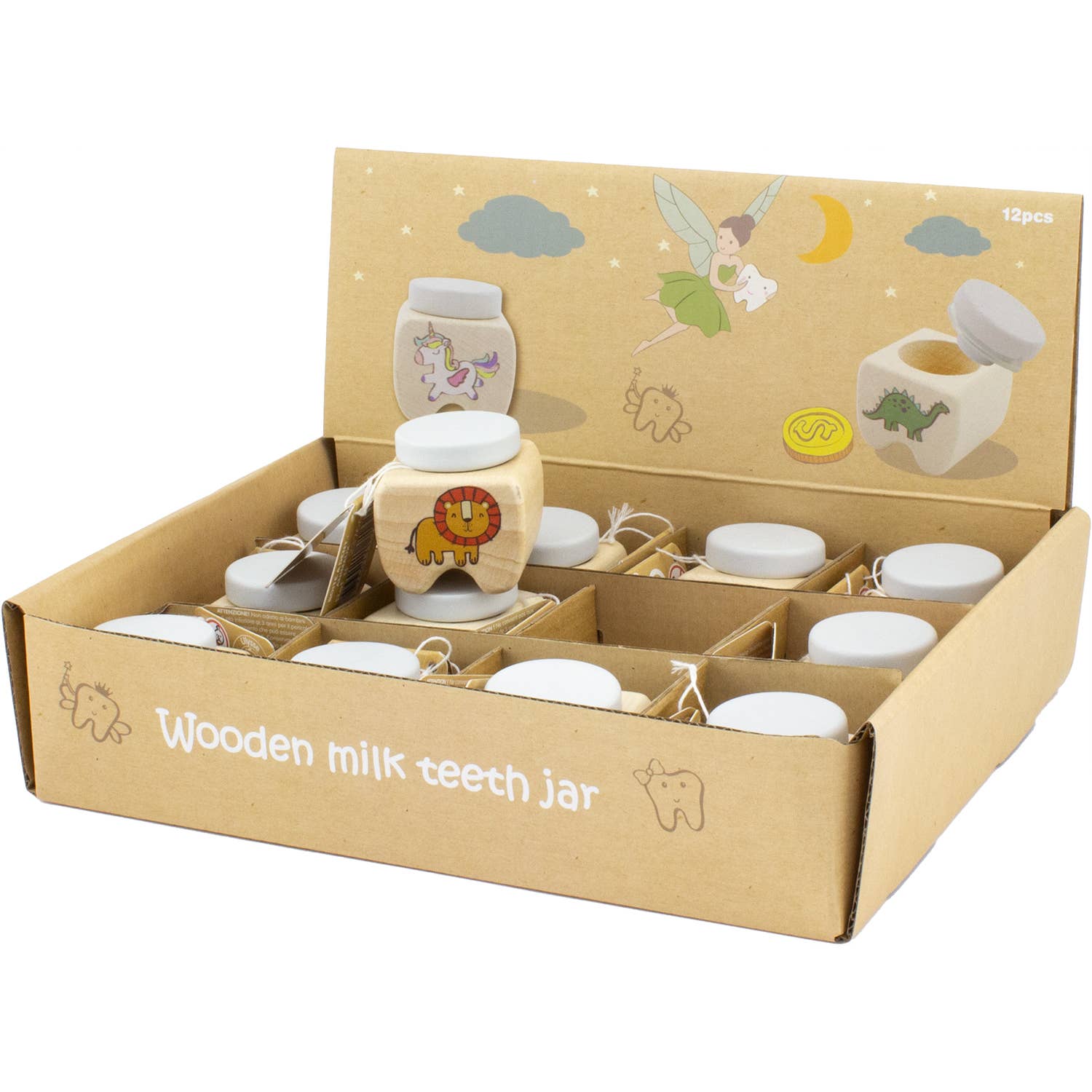 Ulysse Couleurs d'Enfance - Vendita all'ingrosso Scatola per topolino/fatina dei denti - Bambini - Scatole Portadenti a Forma di Dente Animali (set da 12)3
