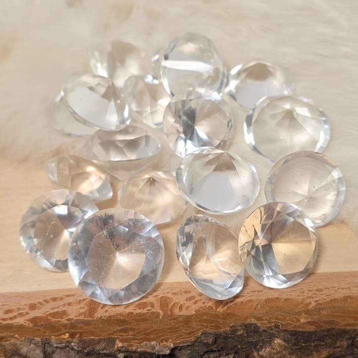 Clear Quartz Diamond Facets ~ Bulk Polished Gemstones for wholesale by Aquamarine Daydream Wholesale
