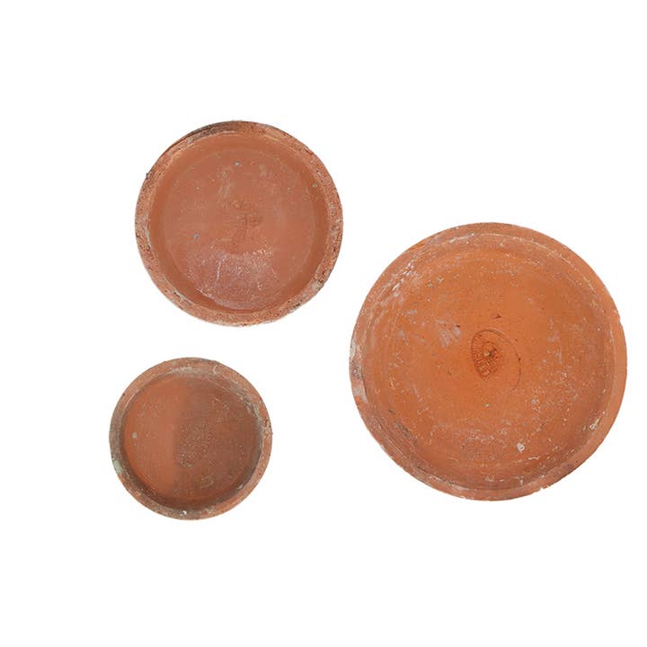 Esschert Design USA - Wholesale Plant Pot - Aged Terracotta Set of 3 Round Saucers for AT012