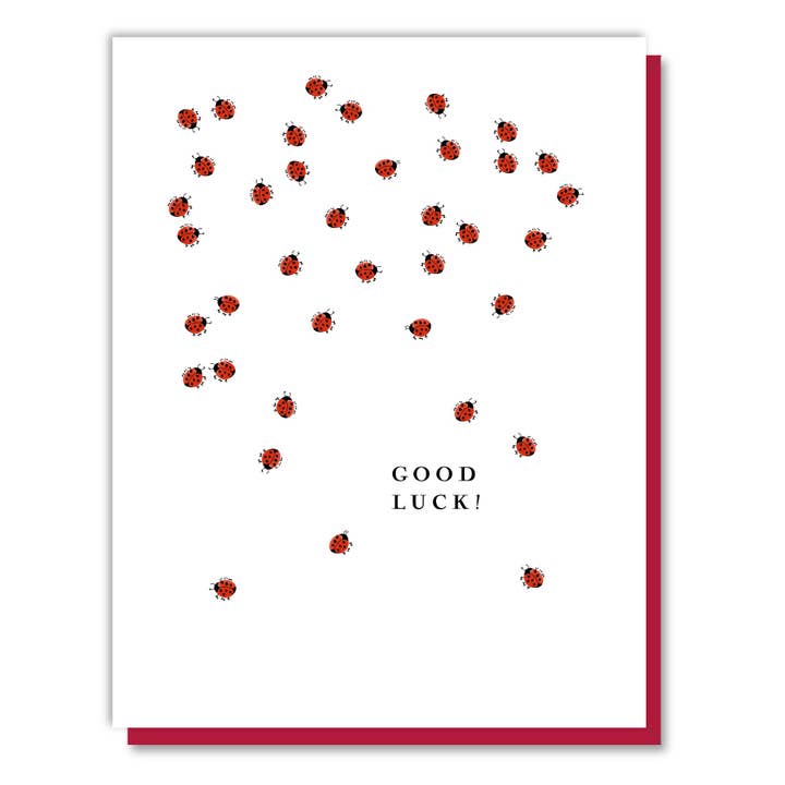 Good Luck Ladybugs Card for wholesale by Driscoll Design