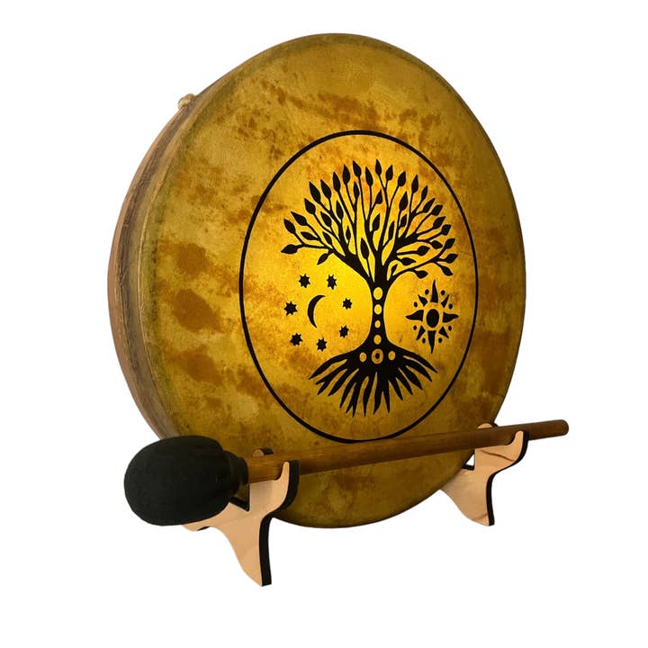 inRhythm – wholesale Skulptur – Tree of Life Shaman-trumma+skärmstativ och bärväska alternativ