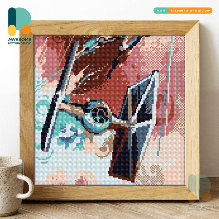 DS384-120x120 Space Dogfight, Diamond Painting Kit for wholesale by Awesome Pattern Studio