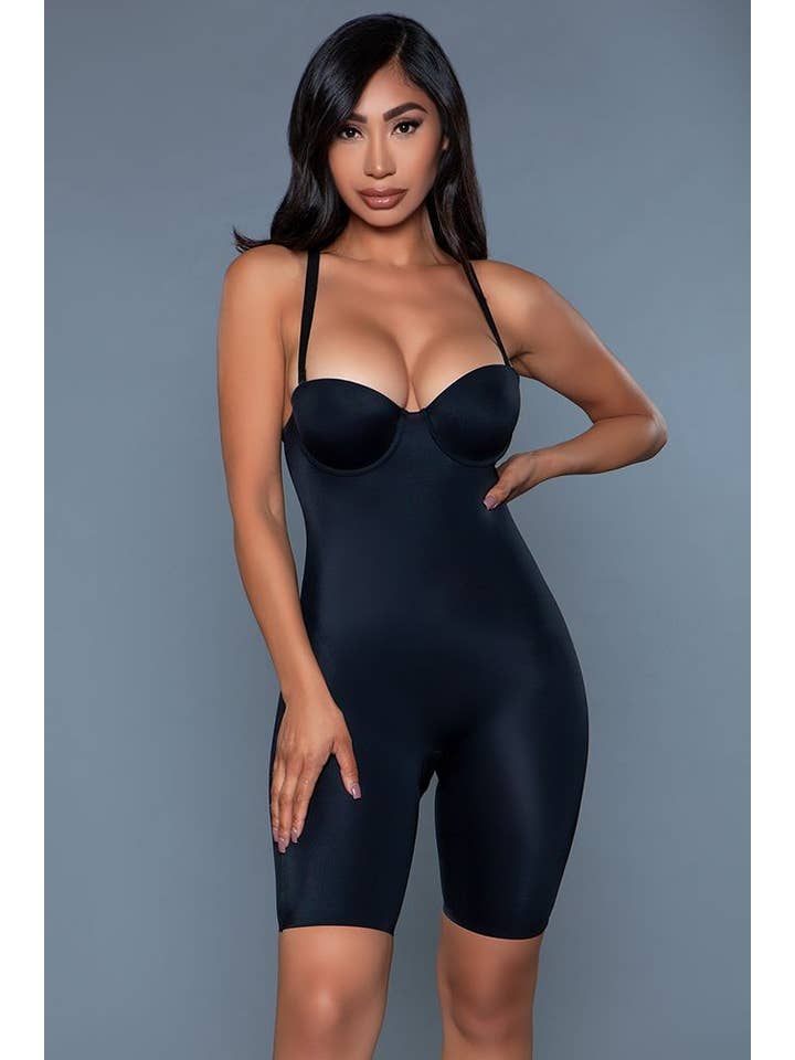 Lingerie Mart - Wholesale Lingerie Bodysuit - Women's - Be Wicked Ultra Shaping Mid-Thigh Strapless Bodysuit BW21731