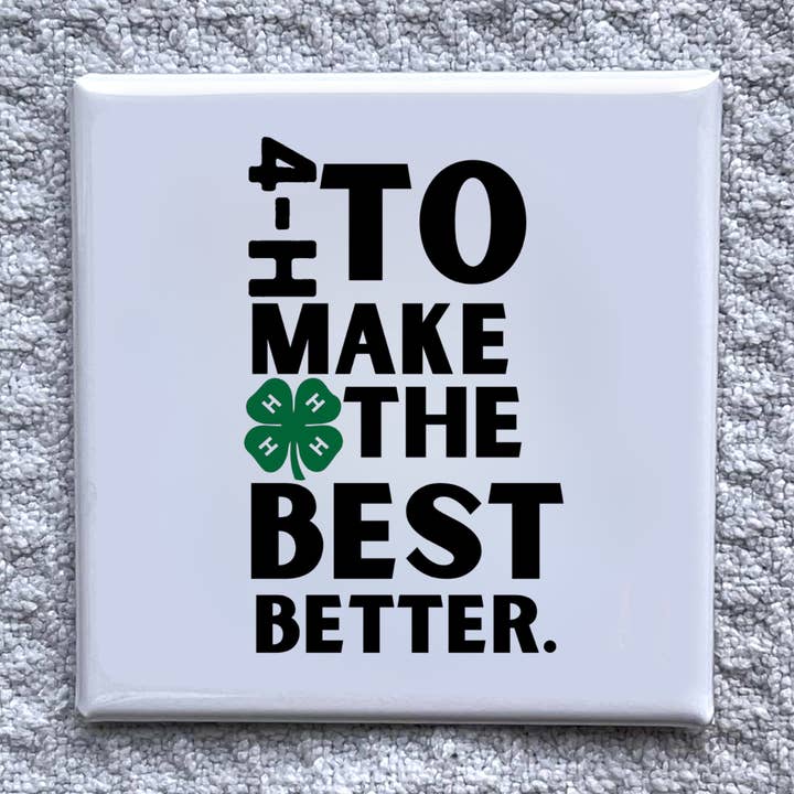 4-H 2x2" Magnet-Handmade Fridge Decor for wholesale by Made With Aloha Magnets,llc