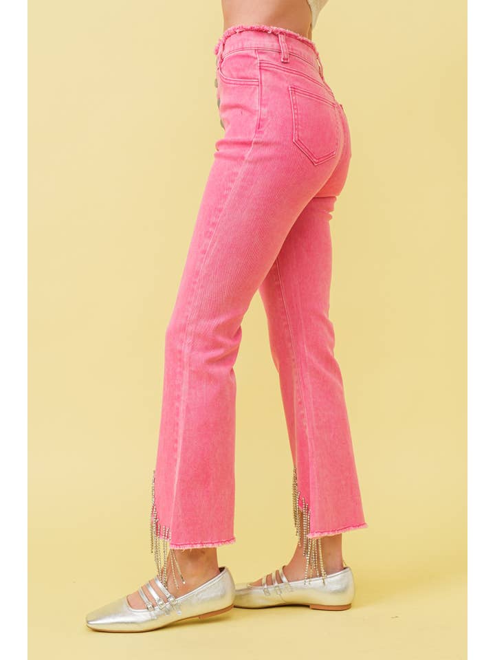 Blue B - Wholesale Jeans - Women's - 1365P - RHINESTONE FRINGE DENIM PANTS12