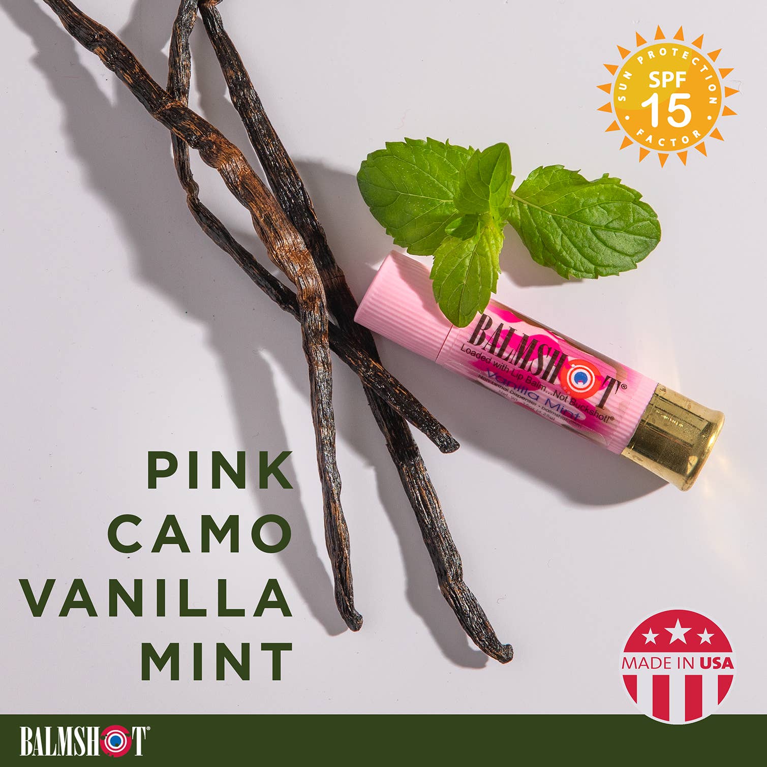 BALMSHOT Lip Balm - Wholesale Lip Balm - Pink Camo Vanilla Mint Lip Balm - 24 Pack1