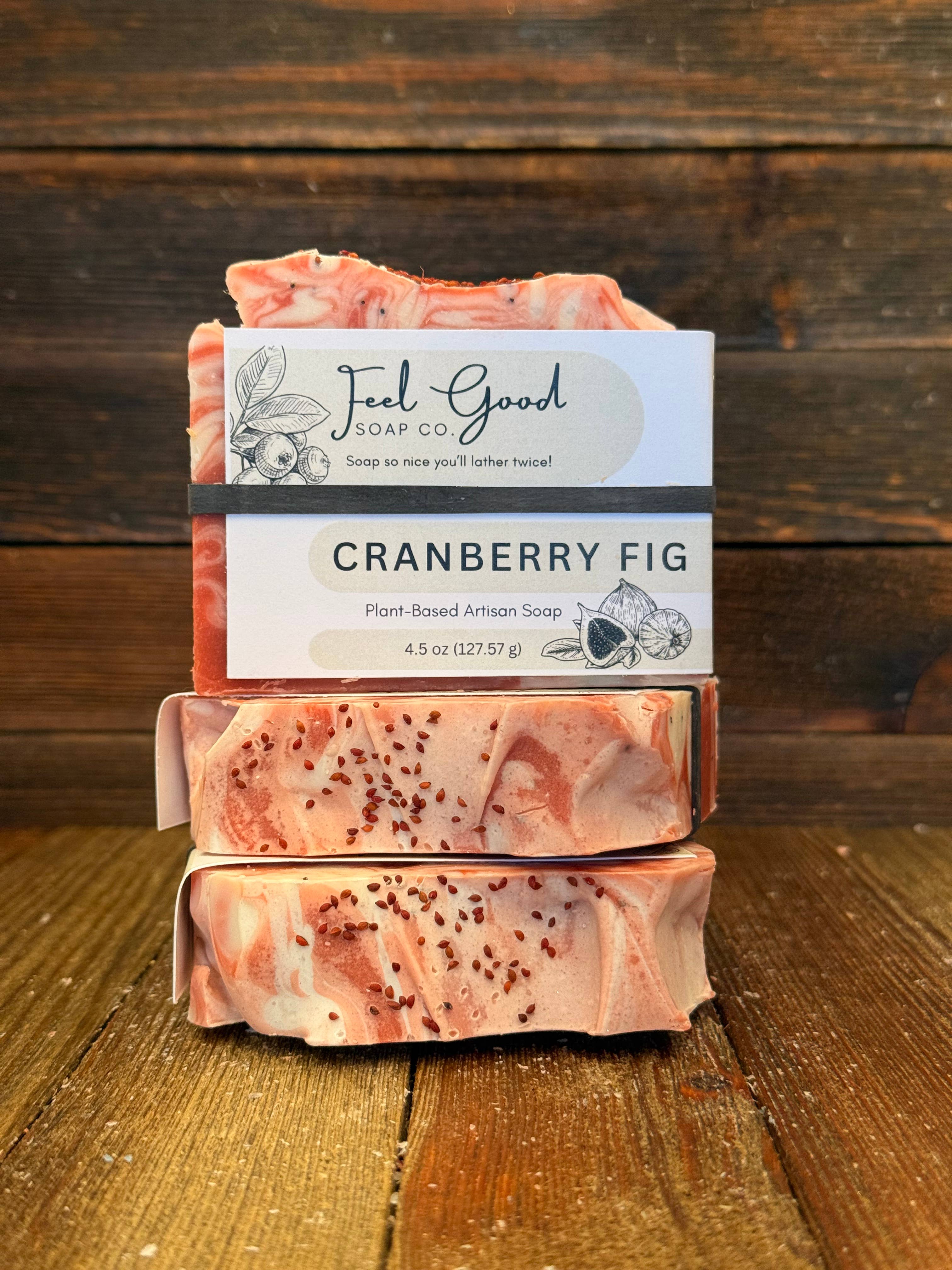 Feel Good Market - Wholesale Bar Soap - Cranberry Fig Organic Coconut Milk and Shea Butter Soap