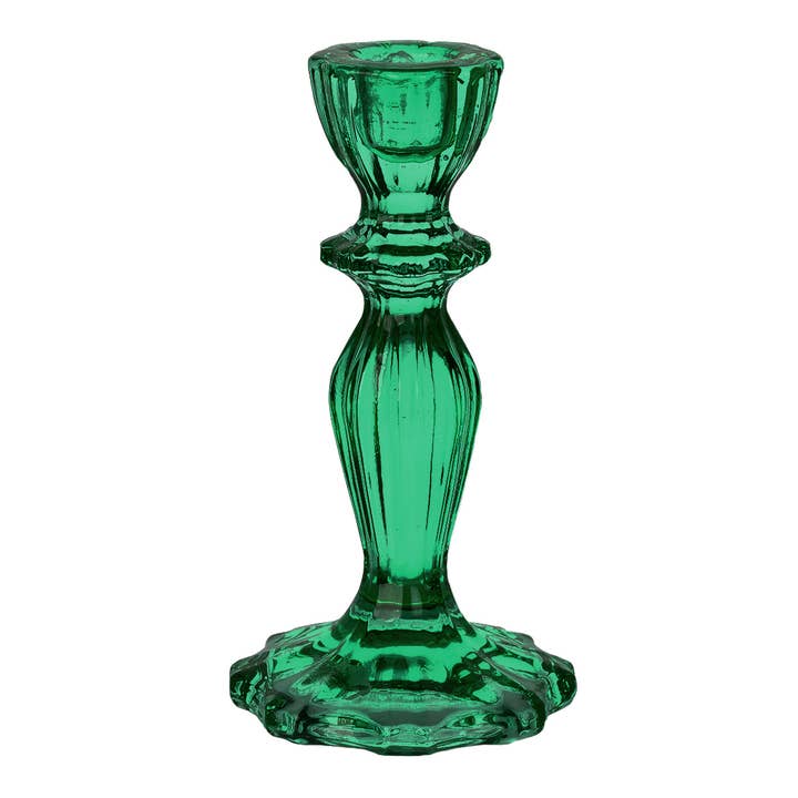 Talking Tables USA - Wholesale Candle Holder - Dark Green Glass Candle Holder | Mothers Day Gifts |