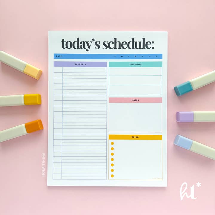 Dagens schema anteckningsblock planeringsverktyg | Tidsblock daglig planeringsverktyg | för wholesale av Hola Tinina