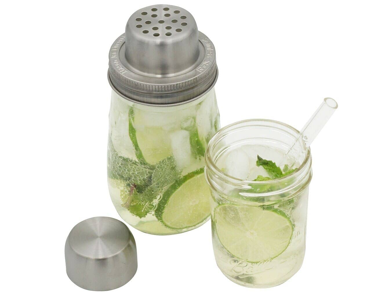 Mason Jar Lifestyle - Wholesale Cocktail Shaker - Mason Shaker Cocktail Shaker Lid with Stainless Steel Band6