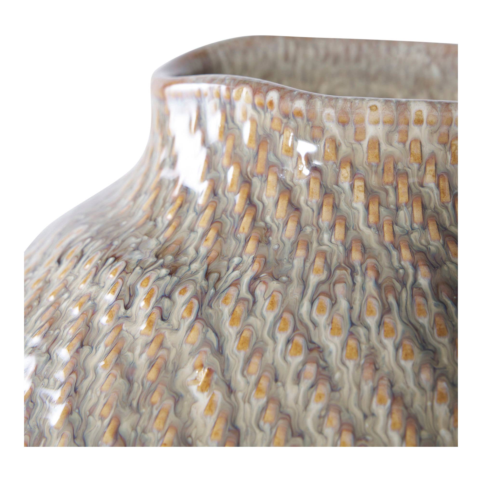 White Green Vase - Vase. ceramic. white/green ø26x30.5 cm for wholesale on Faire2