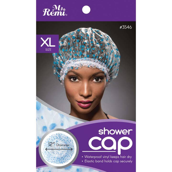 Ms. Remi Shower Cap XL Blue Dot for wholesale by Annie International, Inc.
