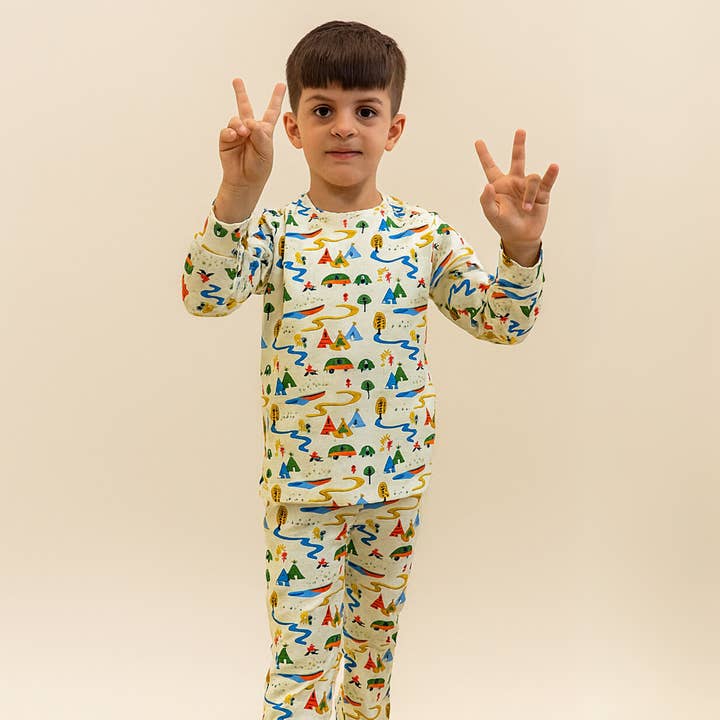 Ola! Otter - Wholesale Sleepwear Set - Kids - Ola! Otter Organic Cotton Full Sleeve Nightsuit for Kids | Soft & Breathable Toddler Sleepwear | Soft Pajama Set | Unisex Pajama1