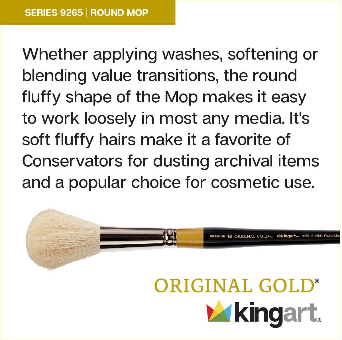 KINGART - Wholesale Paint/wax brush - Original Gold® 9265 Round Mop3