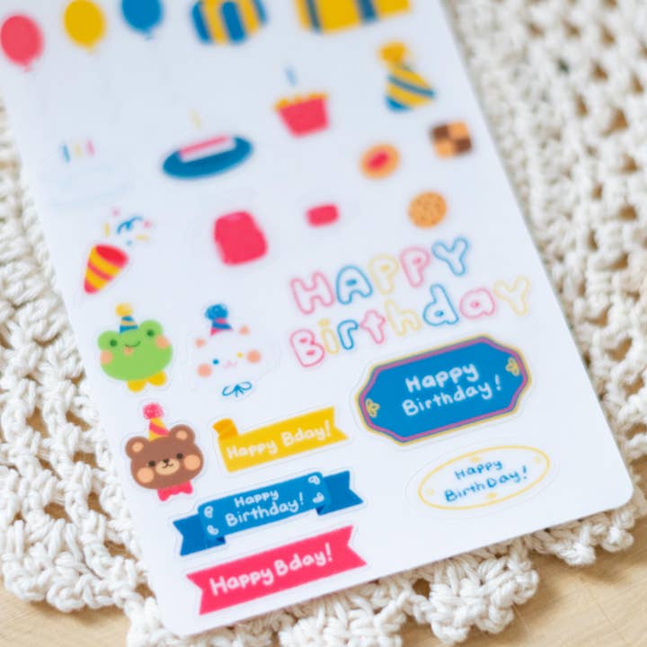Birthday Party Planner Stickers for wholesale by ItsKleine