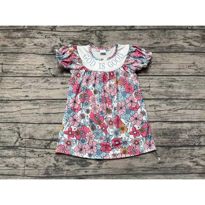 Aier Wholesale - Wholesale Dress - Kids - Baby Girls God Is Good Church Flowers Knee Length Dresses