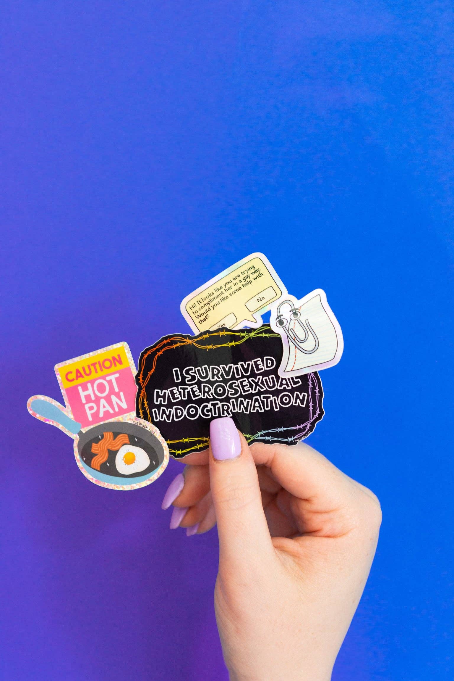 The Peach Fuzz - Wholesale Sticker - Gay Clippy Holographic Sticker8