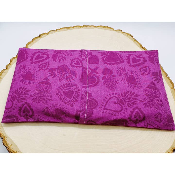 Wellness & Oils – Großhandel Spa-/Therapie-Kissen – Lavendel-Augenmaske mit waschbarem Bezug - Ewiges Herz Lila4