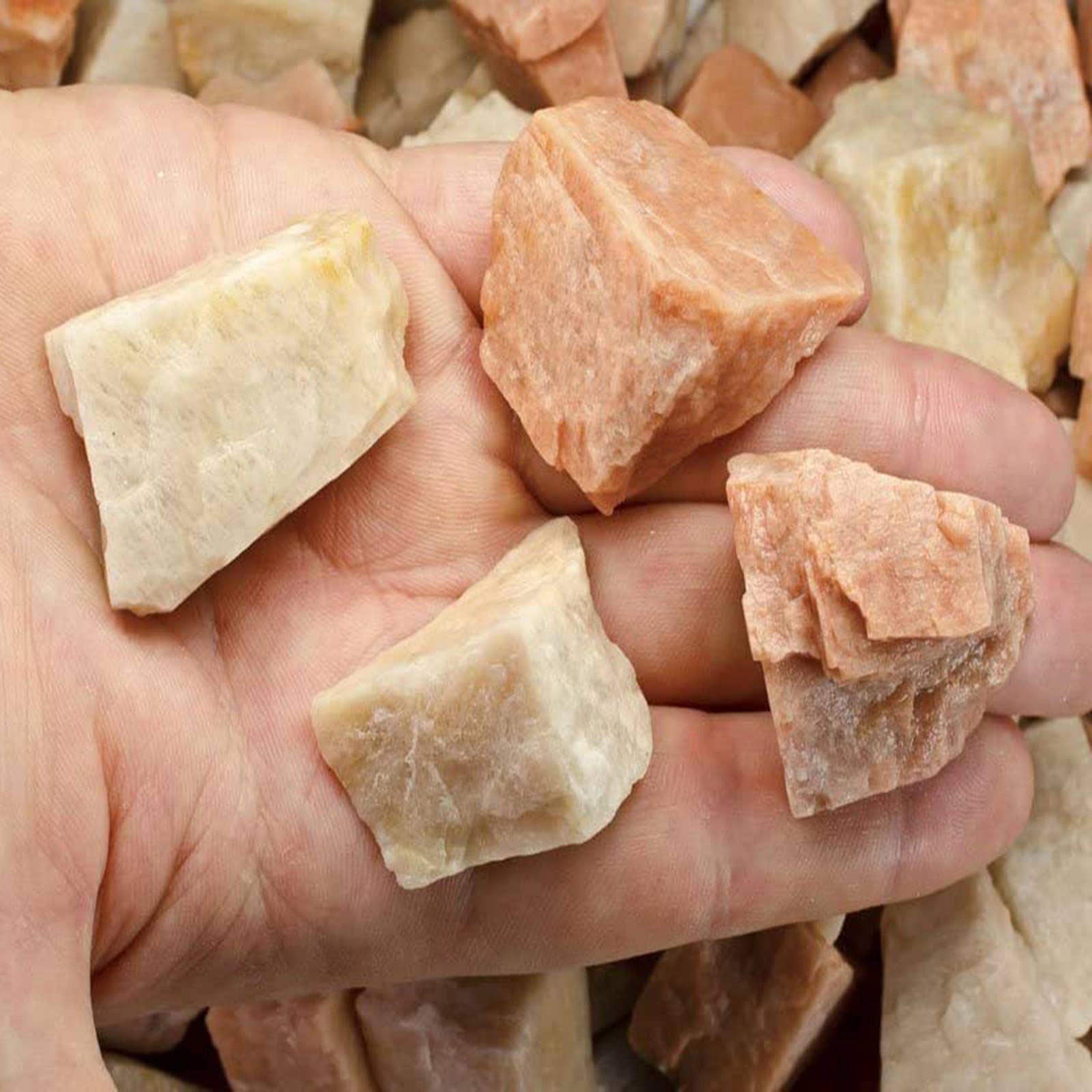 Fantasia Mining - Wholesale Spiritual Stone/Crystal - Rough Peach Moonstone - India - Raw Natural Stones (1 lb)1