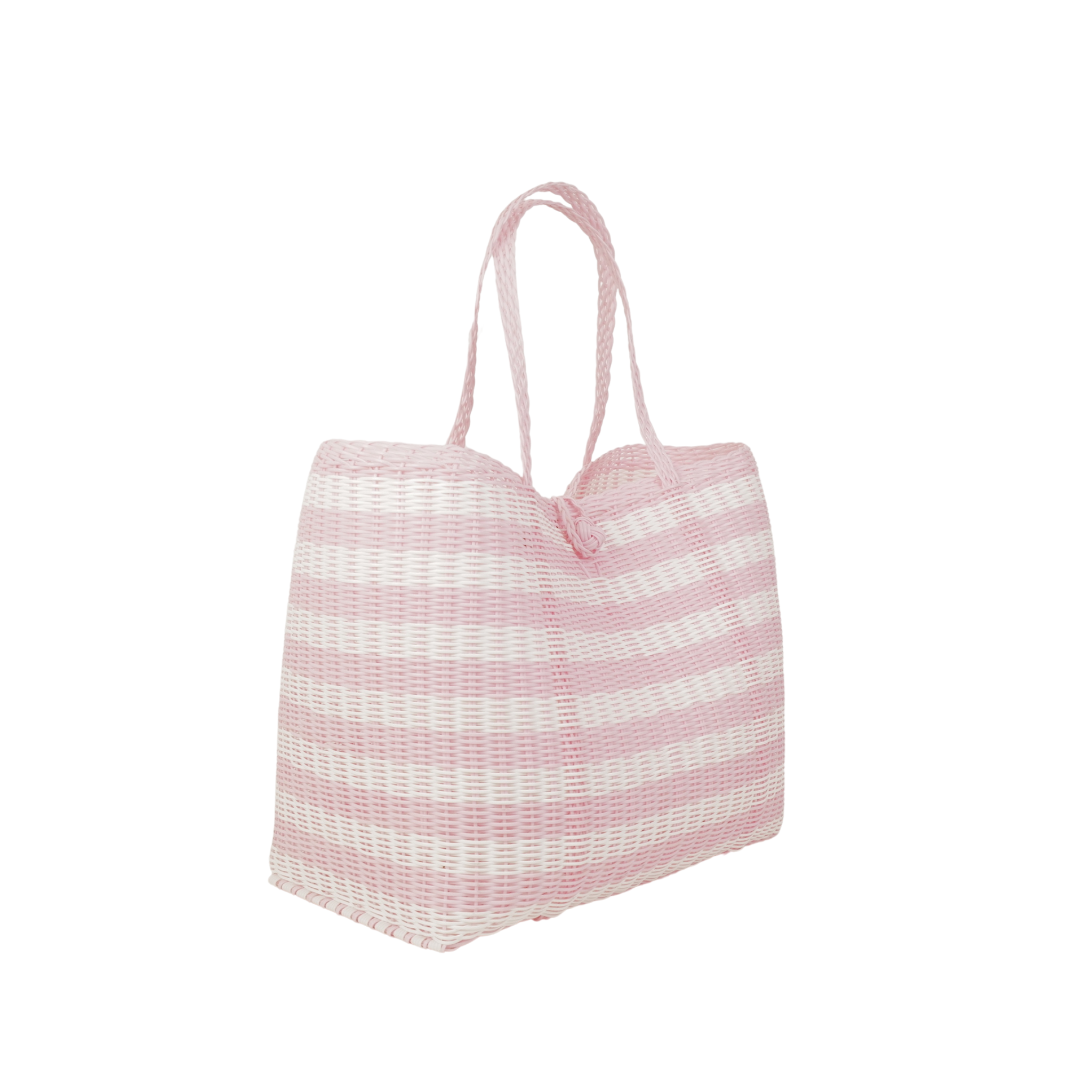 The Lilley Line - Wholesale Tote Bag - Women's - Medium, Lined Paper Stripe in Baby Pink + White1