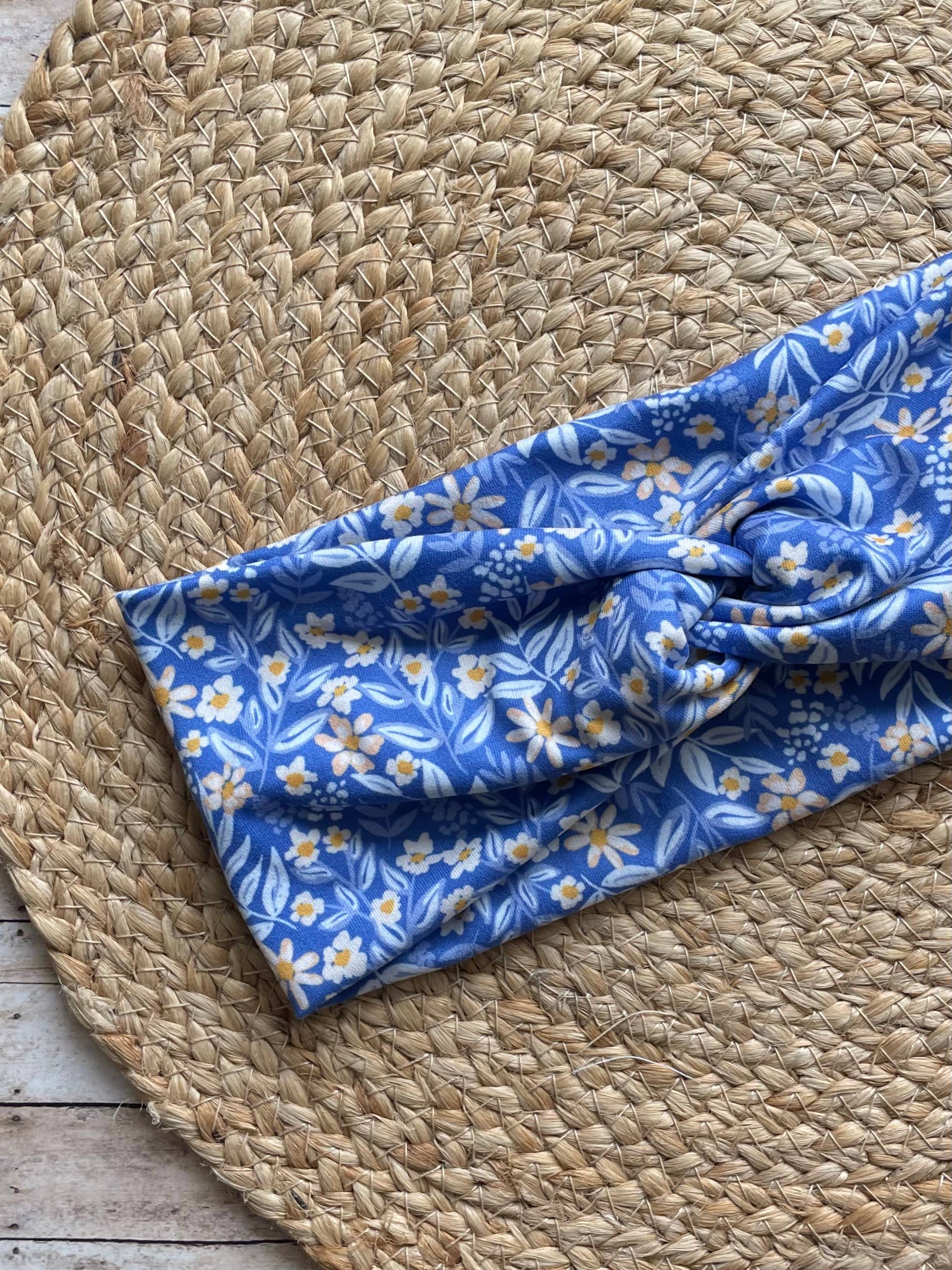 Designs by Rachel Joy - Wholesale Fashion Headband - Women's - Blue Garden Knit Twist Headband0