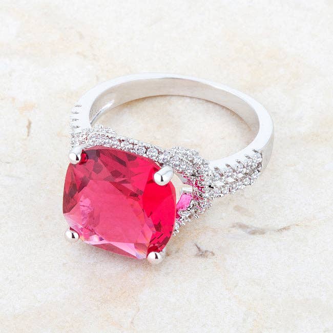 JGoodin - Wholesale Cocktail/Statement Ring - Charlene 6.2ct Ruby CZ Rhodium Classic Statement Ring4