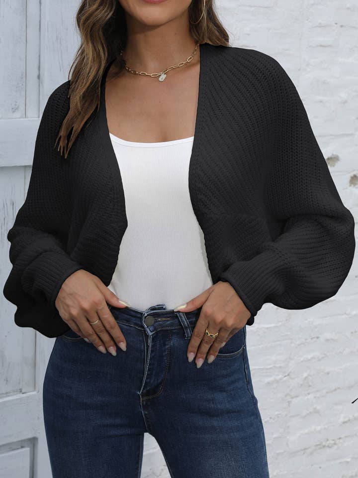 Rosa Clothing - Wholesale Cardigan - Women's - plain bat-wing sleeve Knit cardigan8