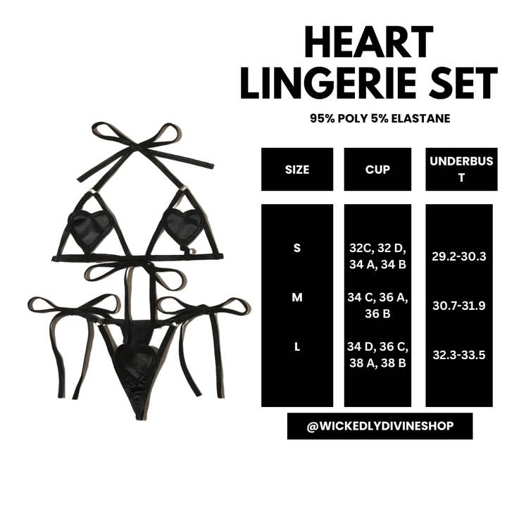 Wickedly Divine Shop - Wholesale Lingerie Set - Women's - Gothic Lingerie Heart Set, Beg For Me Kink Fetish BDSM 4