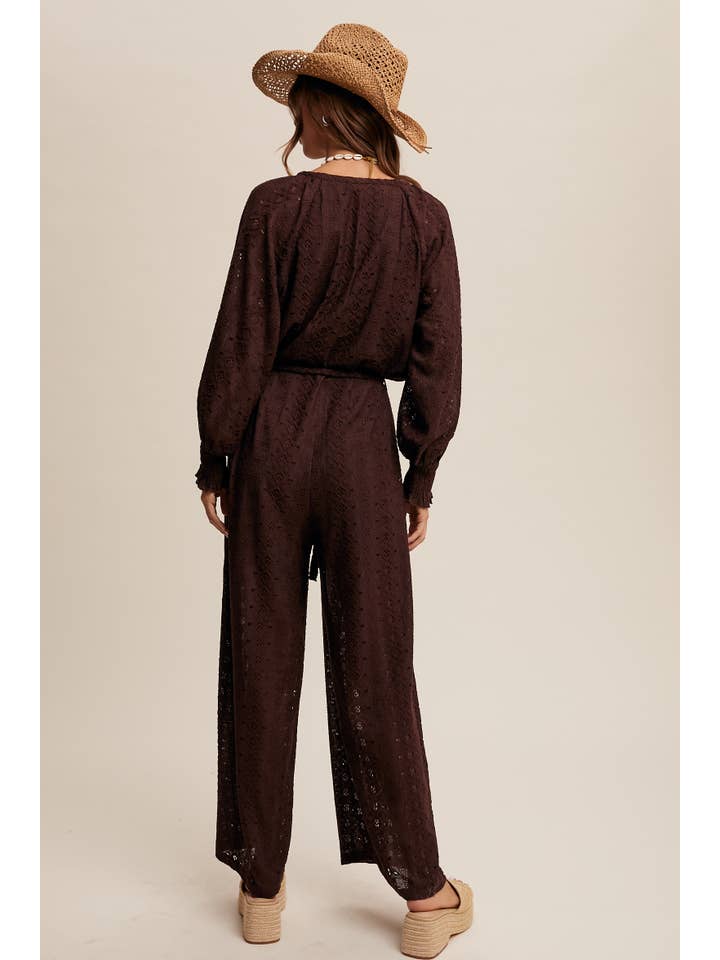 Listicle - Wholesale Jumpsuit - Women's - Eyelet Lace Wide Leg Jumpsuit19