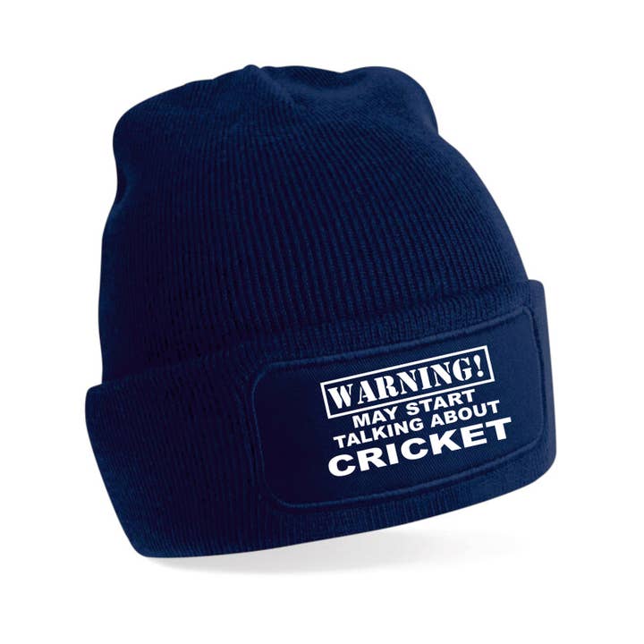 Print4U - Wholesale Beanie - Unisex - Warning May Talk About Cricket Beanie Hat Birthday Gift Great For Men & Ladies