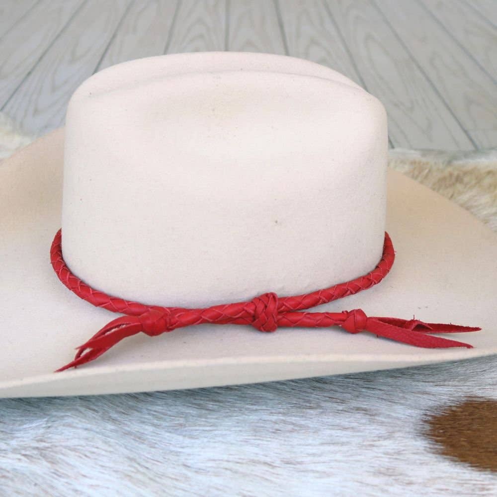 Willow Lane Hat Co. - Wholesale Hat Accessory - Women's - Red Braided Leather Hat Band1