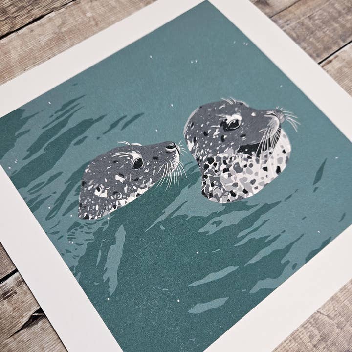 Flotsam Prints - Wholesale Art Print - Two Seals - Archival Quality Giclée Print3