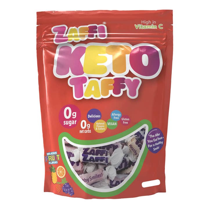 Zolli Candy, The Clean Teeth Candy – wholesale Taffy – Zaffi Zero Sugar KETO Taffy - 3oz Pouch