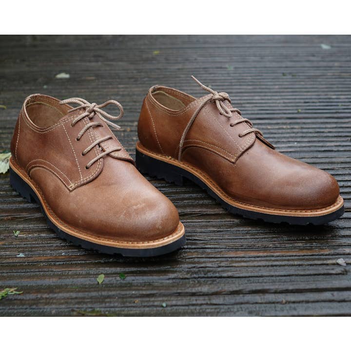 By The Mountain - Portuguese Handmade Footwear - Wholesale Derby Shoes - Men's - Annapurna Leather Derby Lace-up Shoes - Natural2