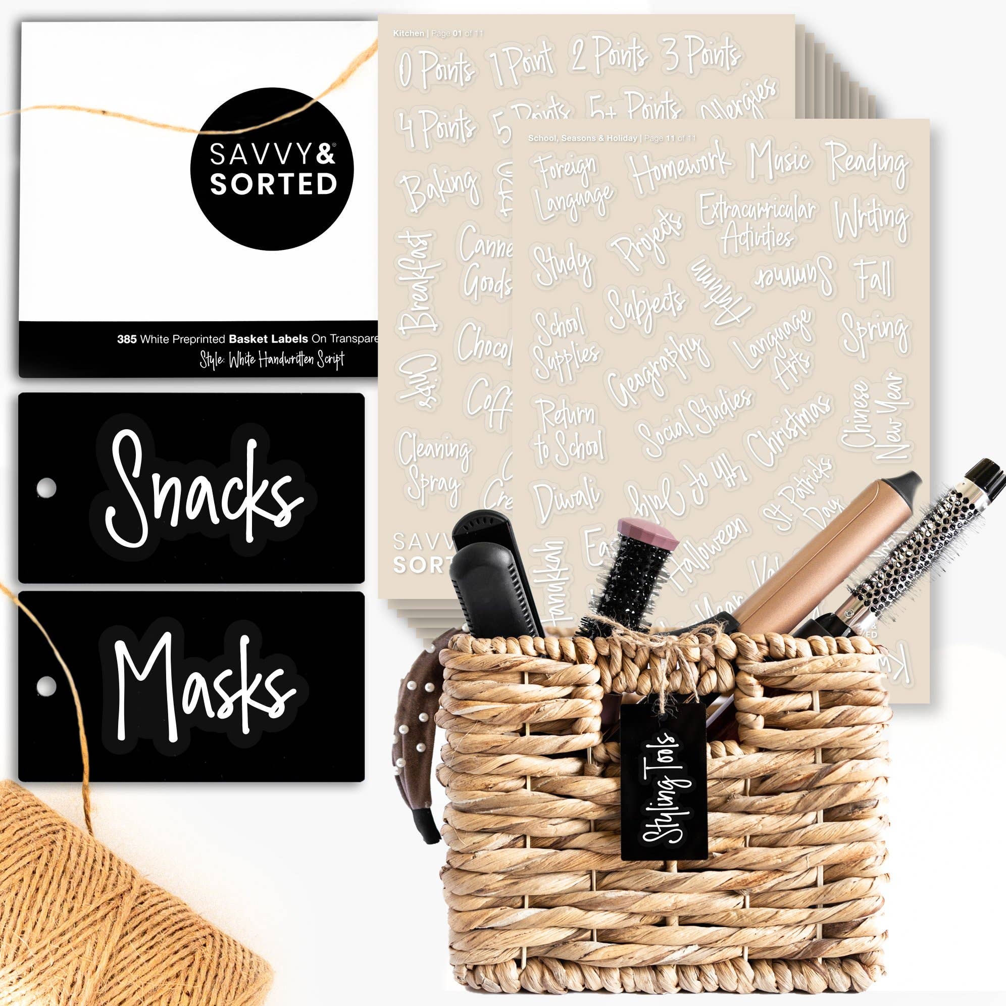 Savvy & Sorted - Wholesale Food/beverage label - Black Script Pantry & Home Labels12