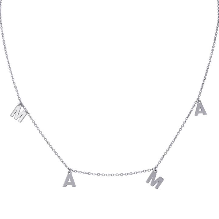 Adornia - Wholesale Pendant/Charm Necklace - Mama Dangle Letter Necklace silver gold0