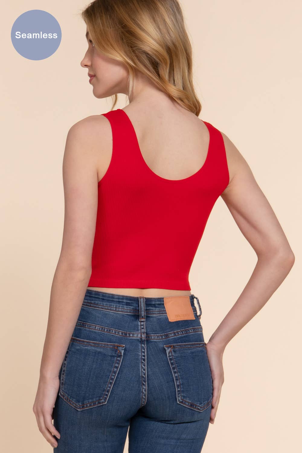 Active Basic | Active USA - Wholesale Tank Top - Women's - Reversible V-neck/round Neck Seamless Crop Tank     5