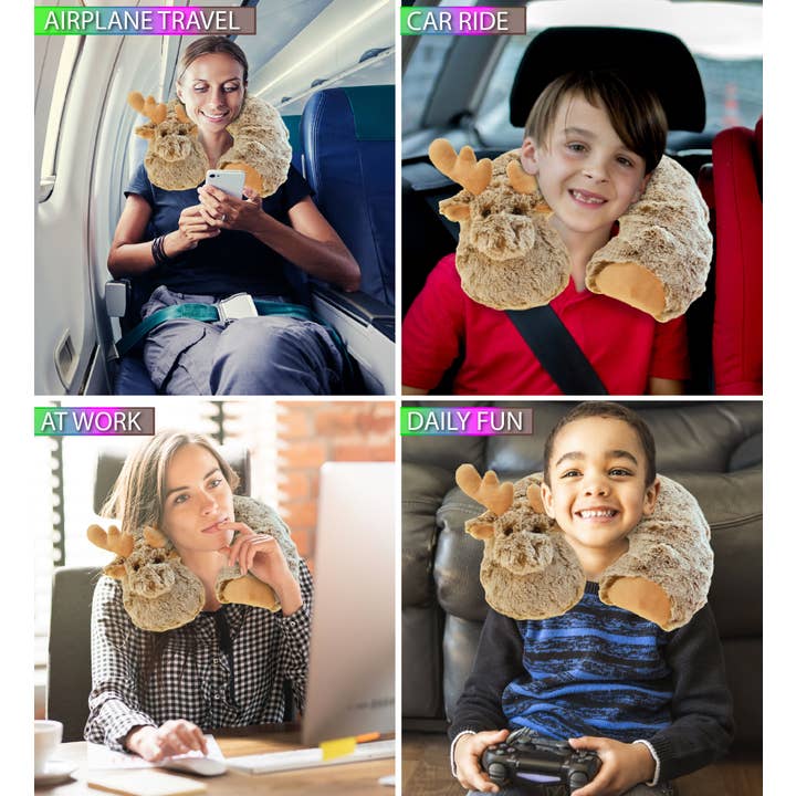 Cota Global - Wholesale Stuffed/Plush Toy - Kids & Baby - Super-Soft Plush Neck Pillow - Moose2