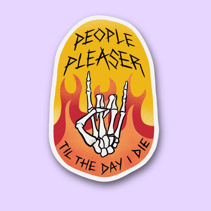 People Pleaser 3” sticker for wholesale by Art Attack Studios