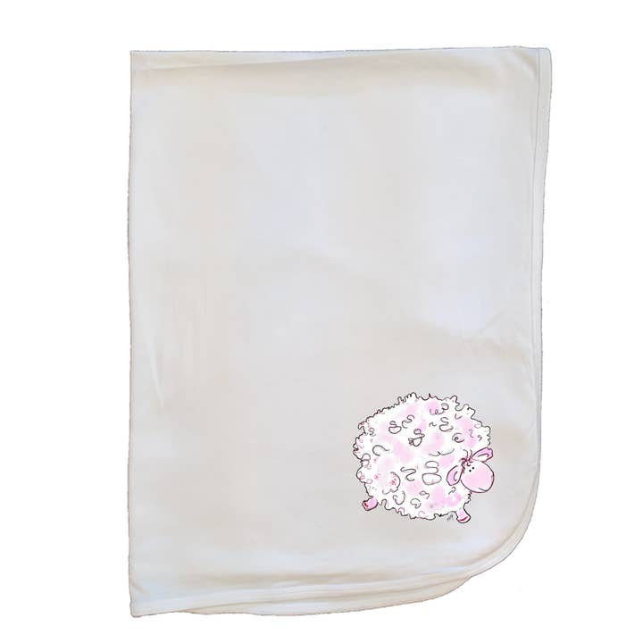 Cotton Baby Blanket 345 Pink Fluffy Lamb for wholesale by Designs By Beverly, LLC