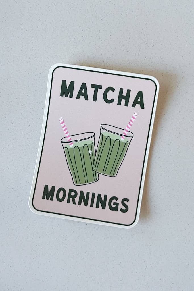 Crowned Free - Wholesale Sticker - Matcha Mornings Decal   0