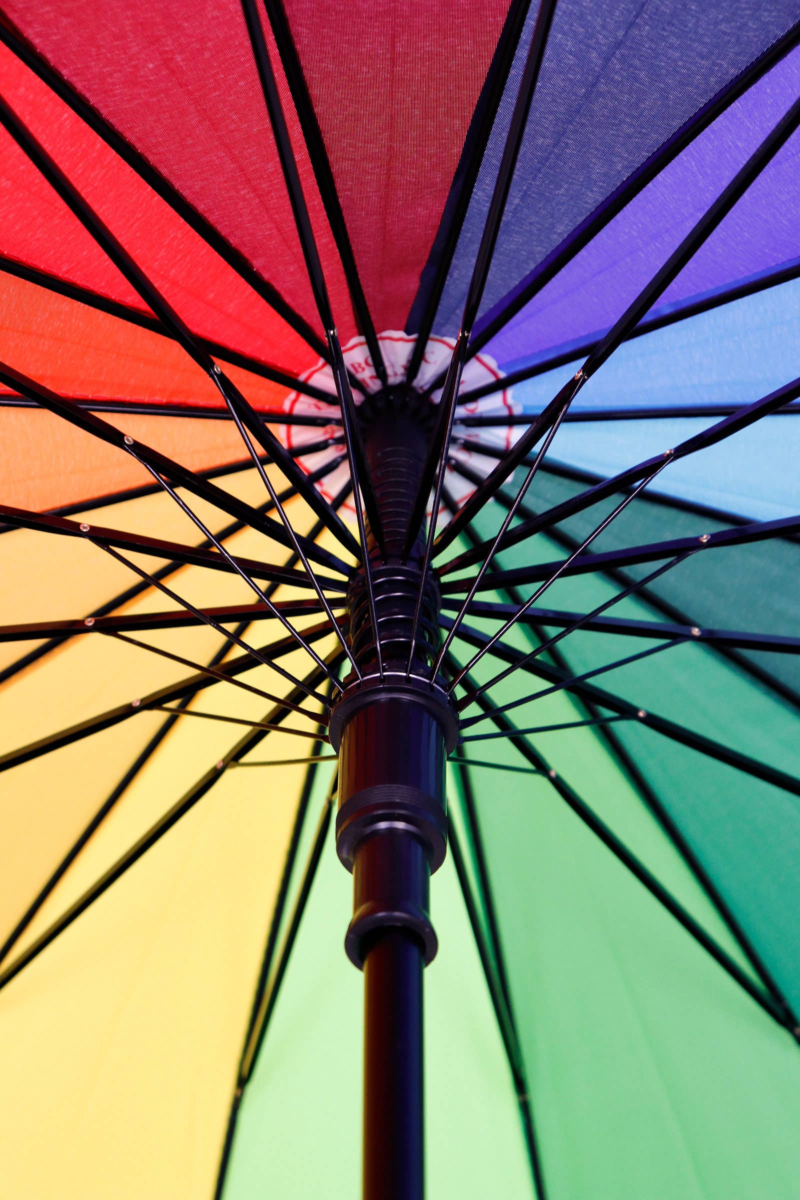 AS SHOWN Rainbow 16 Panel Auto Open-fold Umbrella for wholesale on Faire3