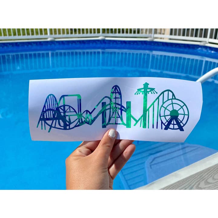 Adesivi in vinile Cedar Point Skyline Roller Coaster per la vendita all'ingrosso da parte di KCDdesign