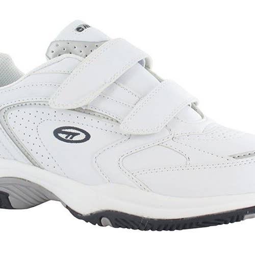 Hi Tec Men's Blast Lite EZ Touch Strap Walking/Running Trainers in White for wholesale by Brooklyn Big & Tall