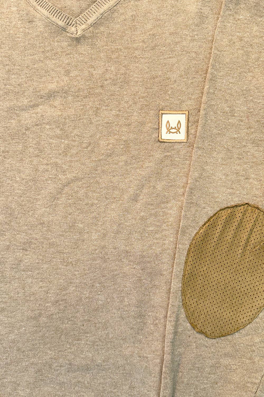 Custi Mikelo: Men's Clothing & Christmas Gifts - Wholesale Knit Sweater - Men's - Beige Elbow Jersey4