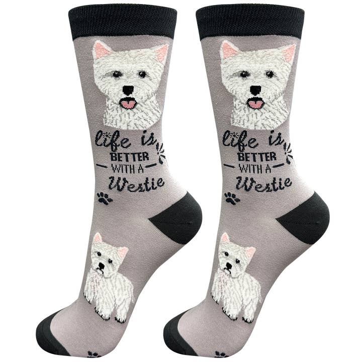 E&S Pets – wholesale Strumpor - Unisex – Westie Hundstrumpor - Roliga Novelty Crew-strumpor - Unisex