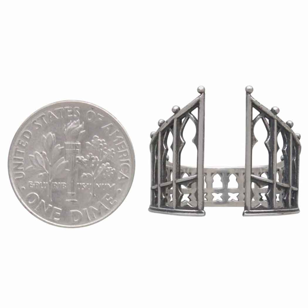 Nina Designs - Wholesale Cocktail/gelegenheidsring - Verstelbare gothic poortring van sterling zilver of brons5