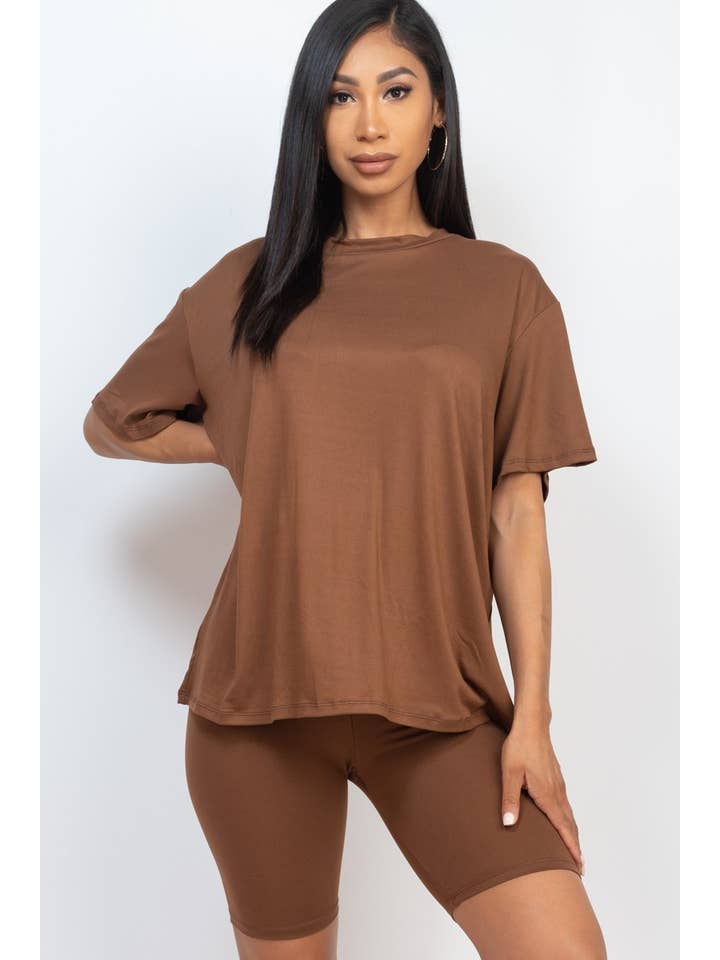 Vanilla Monkey - Vendita all'ingrosso Completo loungewear - Donna - Set Maglia Larga Oversize e Pantaloncini da Bici15