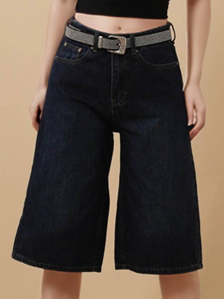 Damen Gerade Weit Geschnittene Capri-Jeans 8SKS5M73 für den Großhandel von Sweetkama