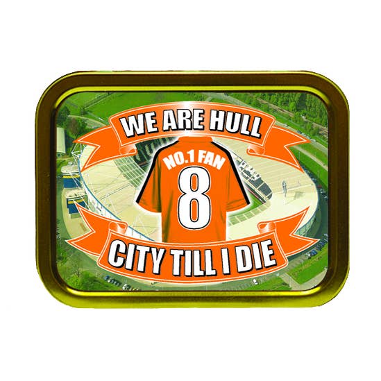 Hull City Football Team Tobacco Tin – Sleek & Durable for wholesale by Personalised Gift Products LTD